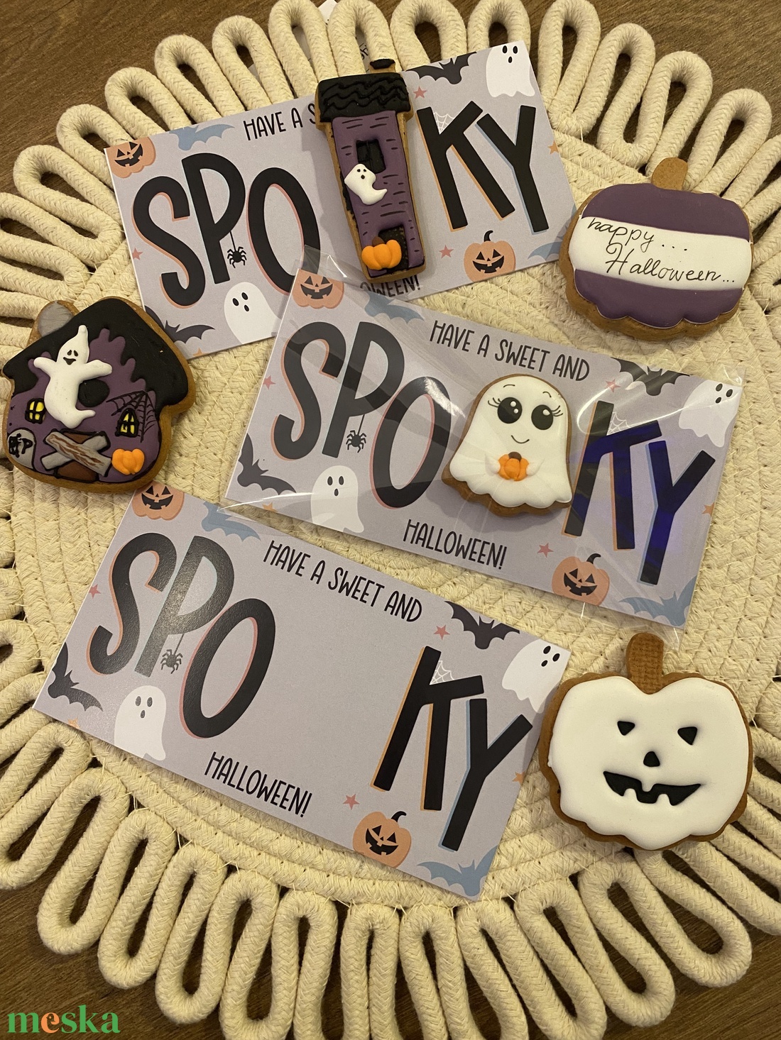 Halloween-i mézeskalácsos ajándékkártya - otthon & életmód - dekoráció - halloween - halloweeni meghívó, képeslap, ajándékkísérő - Meska.hu