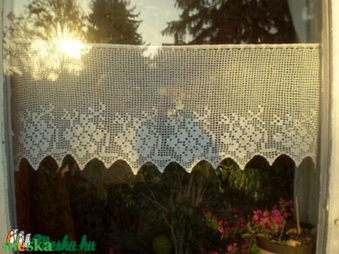 Szüretre hangolva Vintage,szőlőfürtös horgolt vitrázs függöny - otthon & életmód - lakástextil - függöny és kiegészítő - vitrázs függöny - Meska.hu