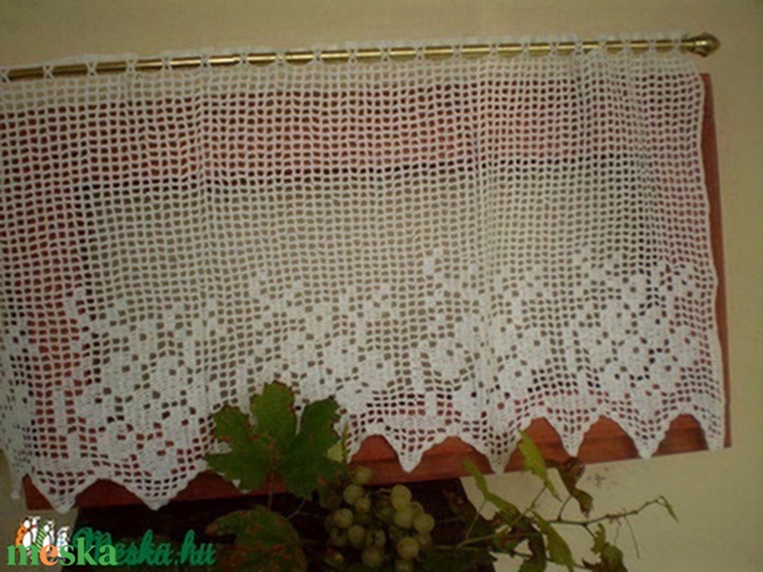 Szüretre hangolva Vintage,szőlőfürtös horgolt vitrázs függöny - otthon & életmód - lakástextil - függöny és kiegészítő - vitrázs függöny - Meska.hu