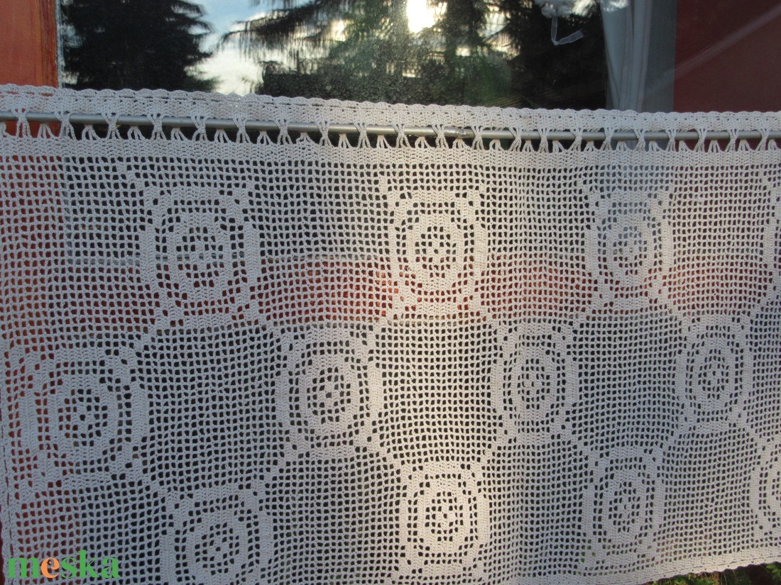 Múltból kapott örökség nyomán.-Horgolt ecrü vitrázs függöny - otthon & életmód - lakástextil - függöny és kiegészítő - vitrázs függöny - Meska.hu