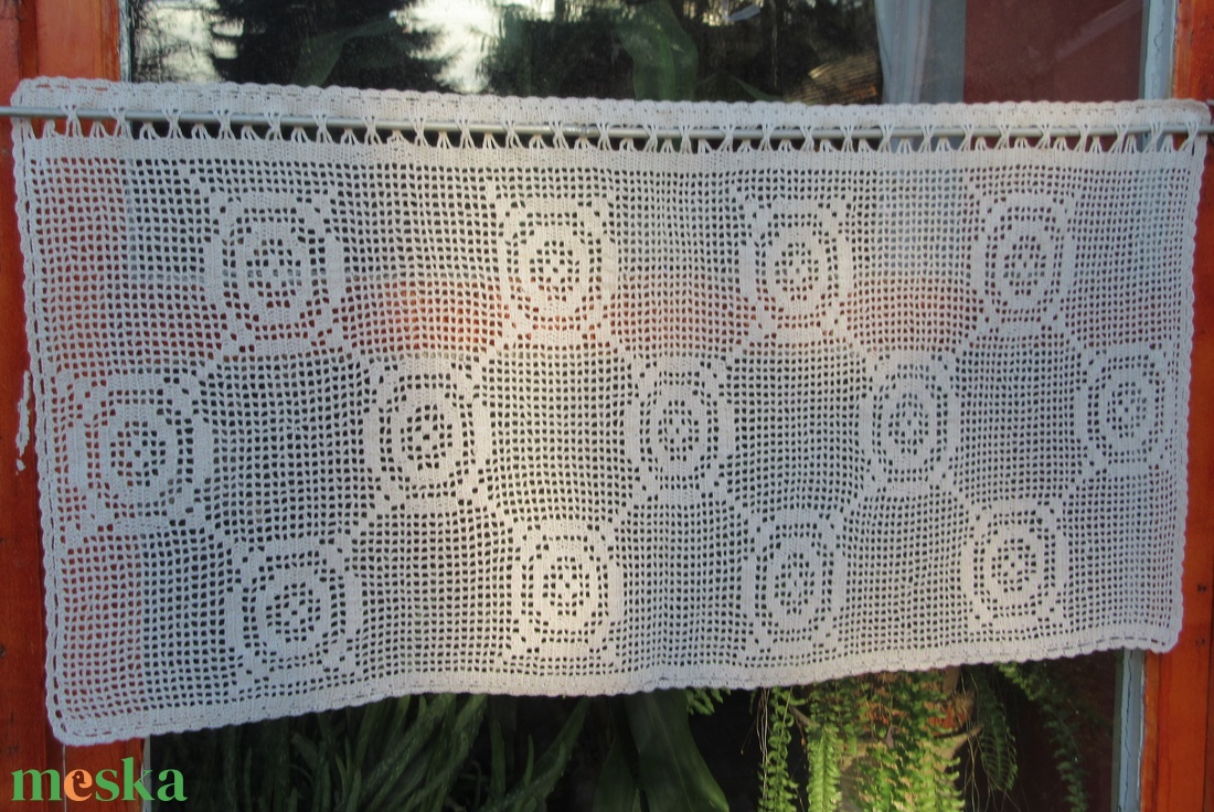 Múltból kapott örökség nyomán.-Horgolt ecrü vitrázs függöny - otthon & életmód - lakástextil - függöny és kiegészítő - vitrázs függöny - Meska.hu
