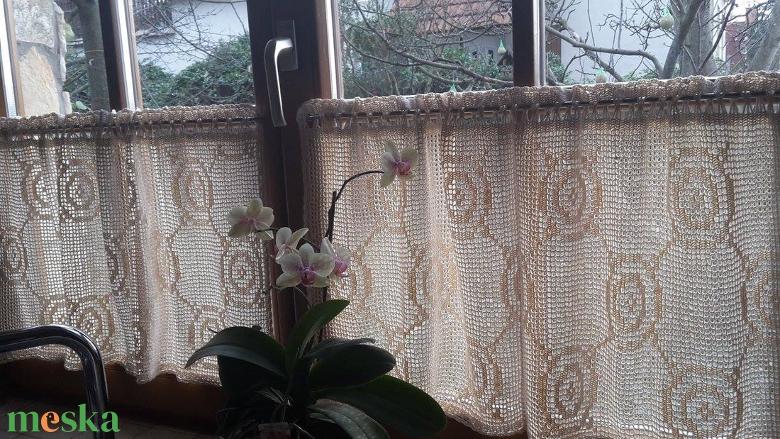 Múltból kapott örökség nyomán.-Horgolt ecrü vitrázs függöny - otthon & életmód - lakástextil - függöny és kiegészítő - vitrázs függöny - Meska.hu