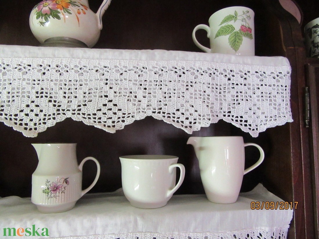 Angol elegancia 2-Horgolt polc-csík - otthon & életmód - konyhafelszerelés, tálalás - konyhai dekoráció - konyhai dísz - Meska.hu