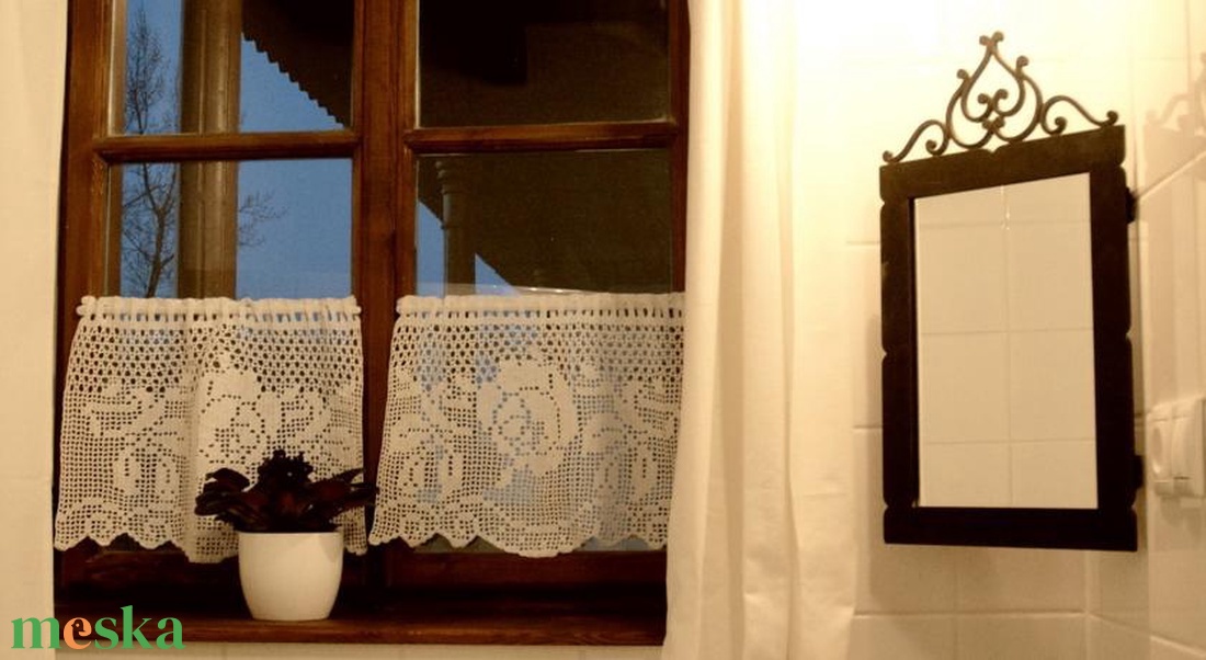  Falusi idill-horgolt,rózsa mintás vitrázs függöny - otthon & életmód - lakástextil - függöny és kiegészítő - vitrázs függöny - Meska.hu