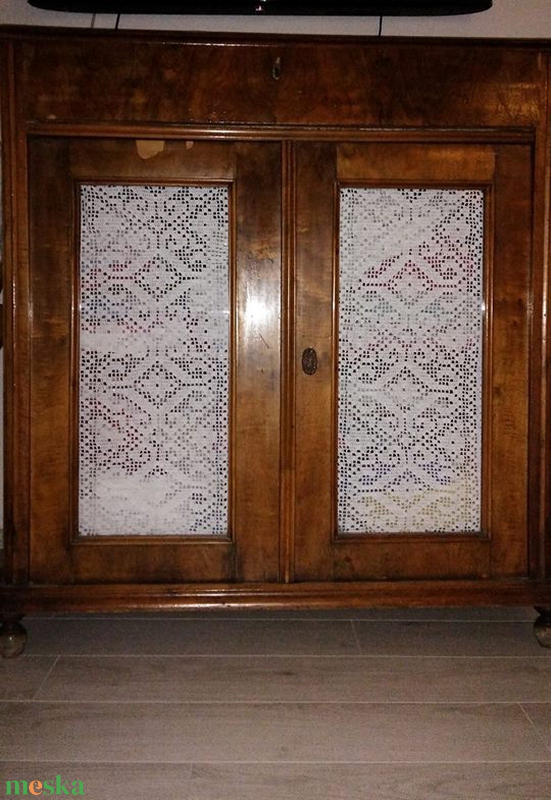 Rusztikus vonzalom- Fehér,rusztikus mintás,horgolt csipke függöny - otthon & életmód - lakástextil - függöny és kiegészítő - függöny - Meska.hu