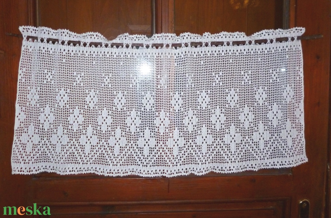 Francia vidéki romantika.- horgolt fehér csipke függöny - otthon & életmód - lakástextil - függöny és kiegészítő - függöny - Meska.hu