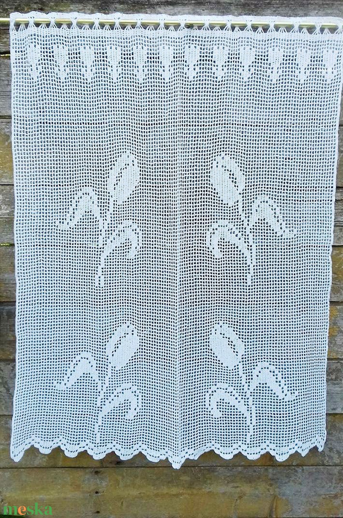 Tavaszi tulipán özön-fehér horgolt rece csipke függöny. - otthon & életmód - lakástextil - függöny és kiegészítő - vitrázs függöny - Meska.hu