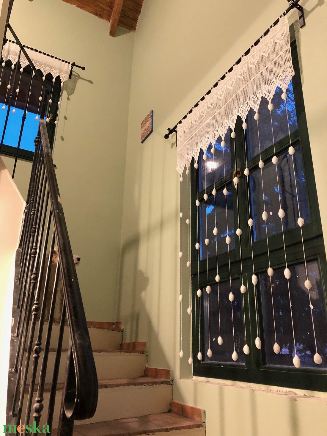 Bohém szívek vonzásában-Horgolt fehér,egyedi bojtos függöny. - otthon & életmód - lakástextil - függöny és kiegészítő - függöny - Meska.hu