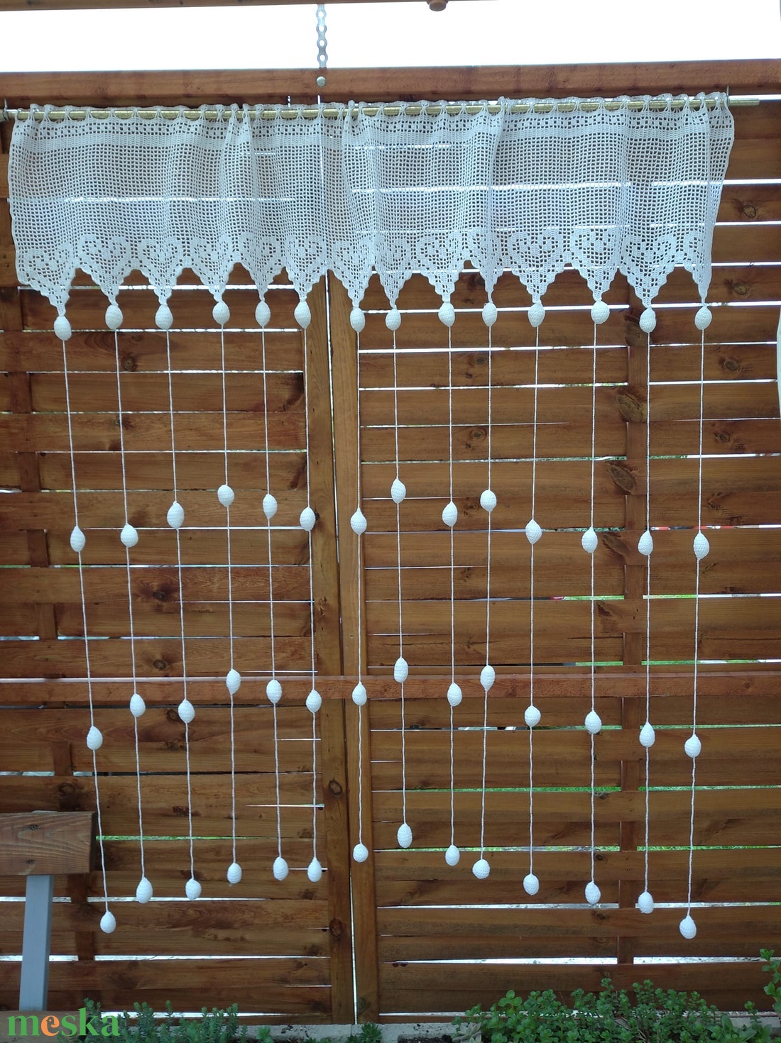 Bohém szívek vonzásában-Horgolt fehér,egyedi bojtos függöny. - otthon & életmód - lakástextil - függöny és kiegészítő - függöny - Meska.hu