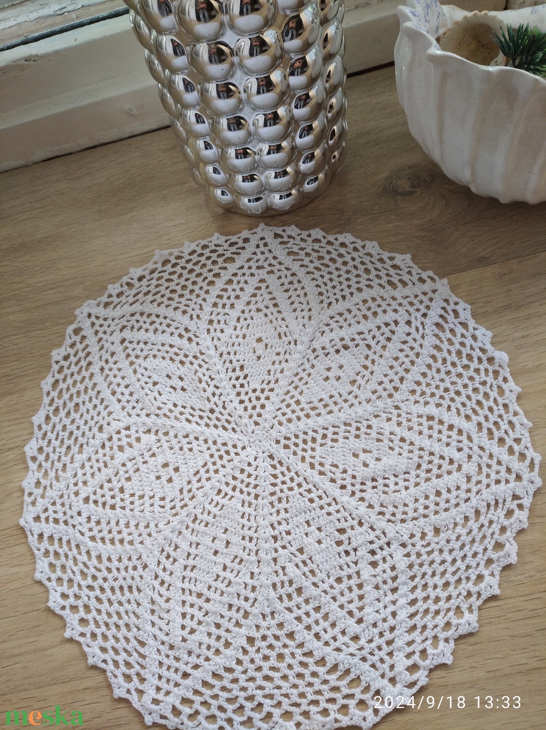 Csillag-Horgolt fehér csipke terítő  - otthon & életmód - dekoráció - asztal és polc dekoráció - horgolt & csipketerítő - Meska.hu