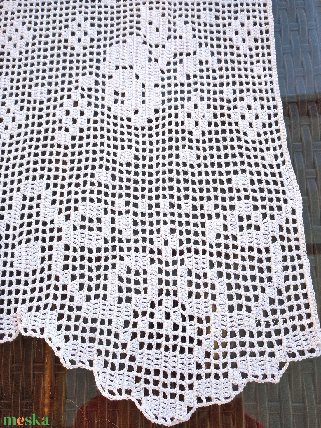 Múltidéző -Horgolt csipke vitrázs függöny  - otthon & életmód - dekoráció - ajtó- és ablak dekoráció - ablakdísz - Meska.hu