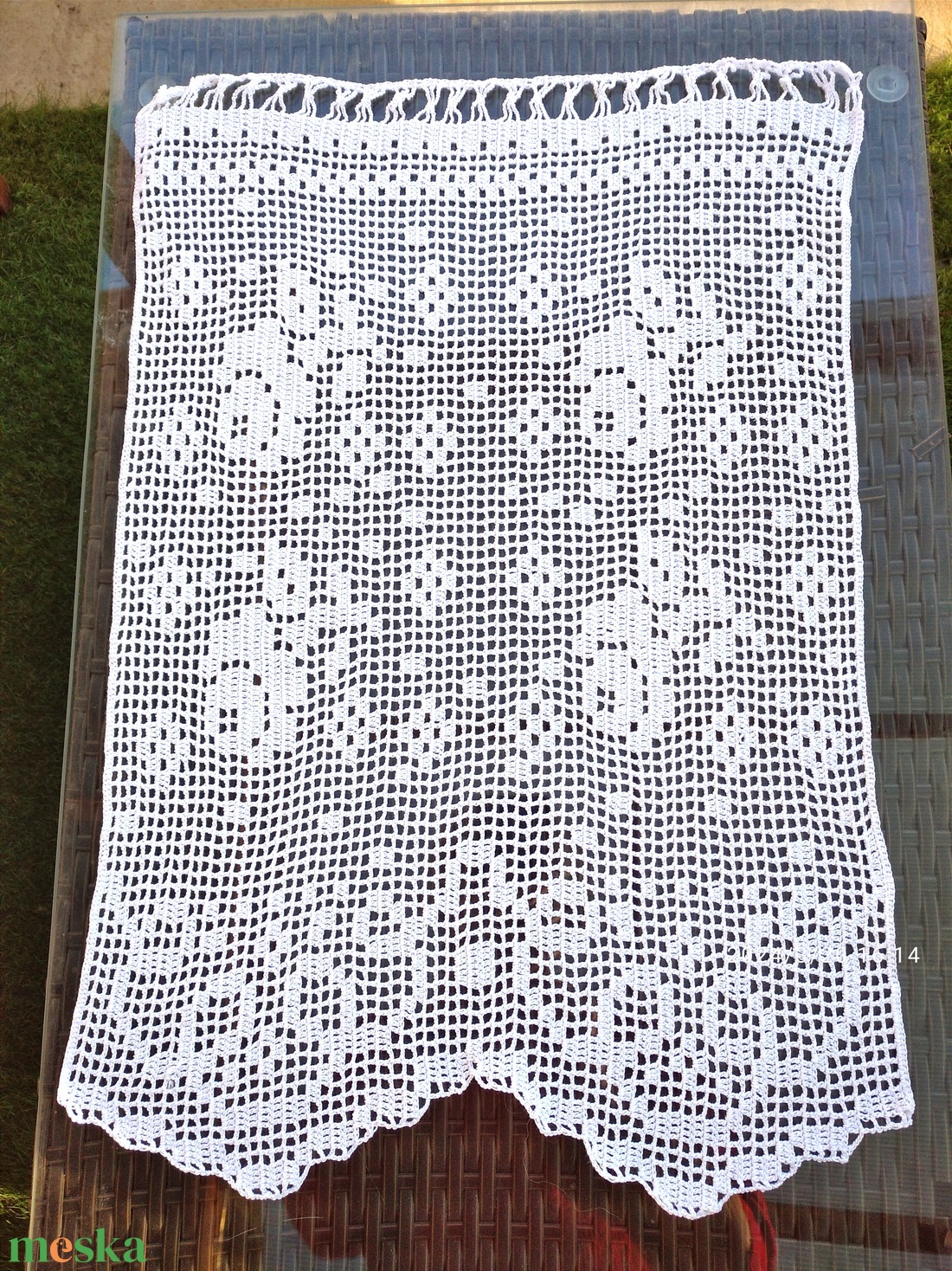 Múltidéző -Horgolt csipke vitrázs függöny  - otthon & életmód - dekoráció - ajtó- és ablak dekoráció - ablakdísz - Meska.hu