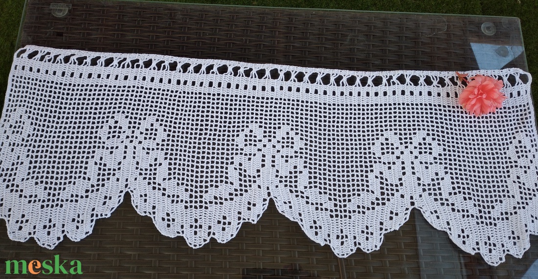 Masnik+Horgolt vitrázs csipke függöny  - otthon & életmód - lakástextil - függöny és kiegészítő - vitrázs függöny - Meska.hu