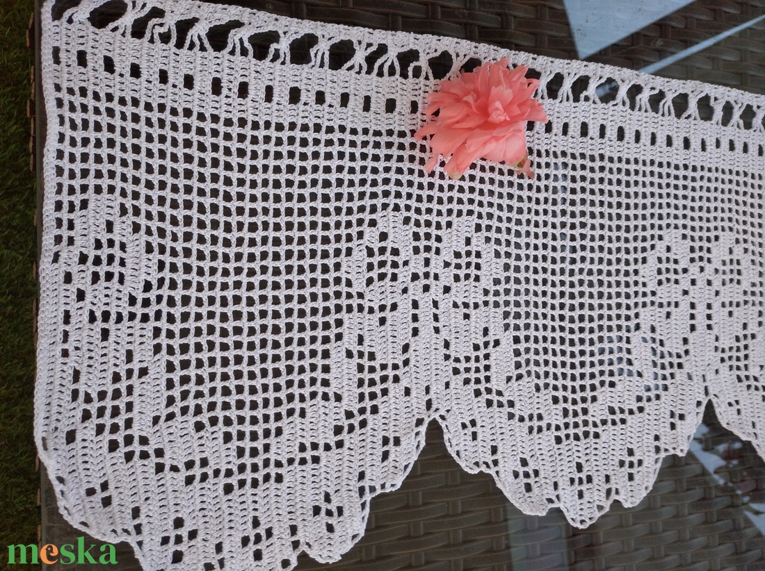 Masnik+Horgolt vitrázs csipke függöny  - otthon & életmód - lakástextil - függöny és kiegészítő - vitrázs függöny - Meska.hu