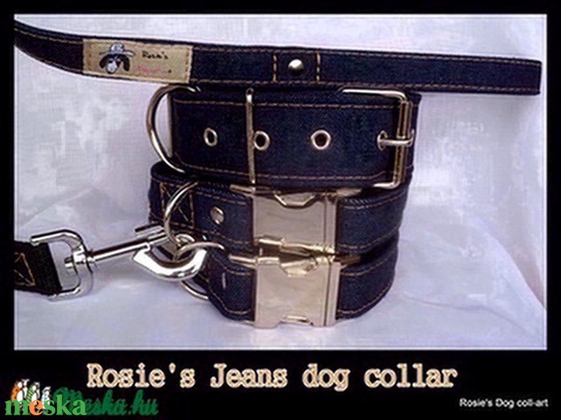 Rosie's nyakörv JEANS - otthon & lakás - kisállatoknak - kutyáknak - Meska.hu