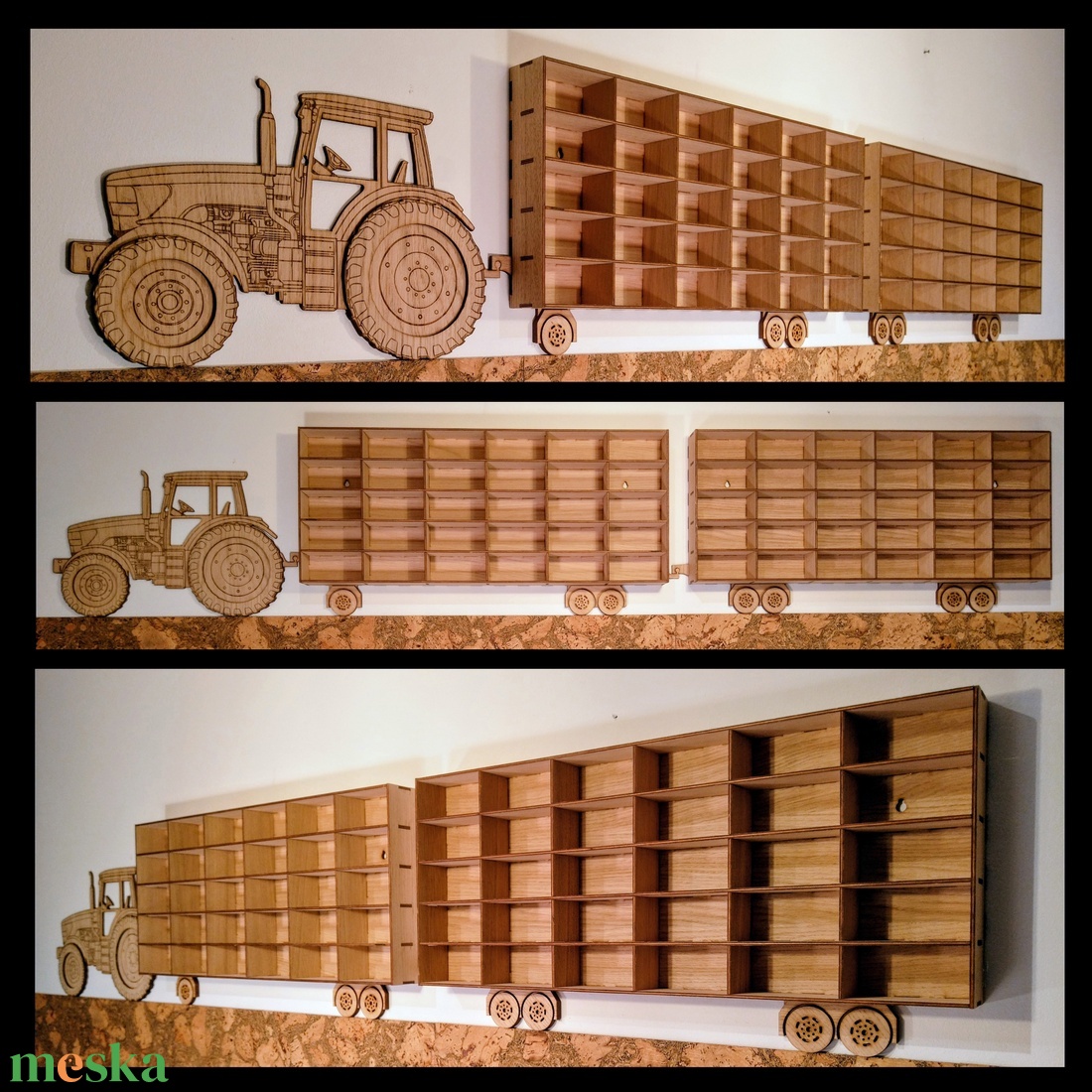 Kisautó tartó traktor fali polc II. � gravírozott, kézműves gyerekpolc fiús szobába - otthon & életmód - bútor - polc - Meska.hu