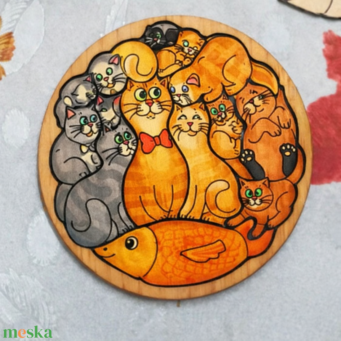 Cicás fa kirakó � festhető, lézergravírozott puzzle - játék & sport - készségfejlesztő és logikai játék - memória játékok - Meska.hu