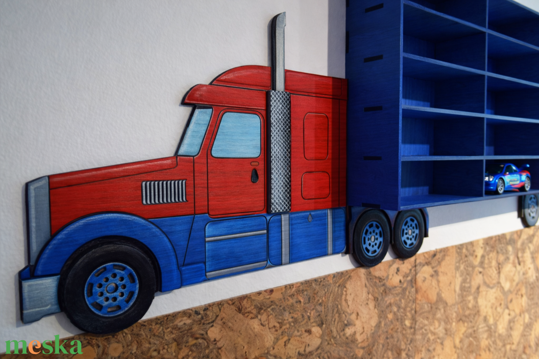 III. Pótos kamion fali polc � fa kisautó tároló gyerekszobába - otthon & életmód - bútor - polc - Meska.hu