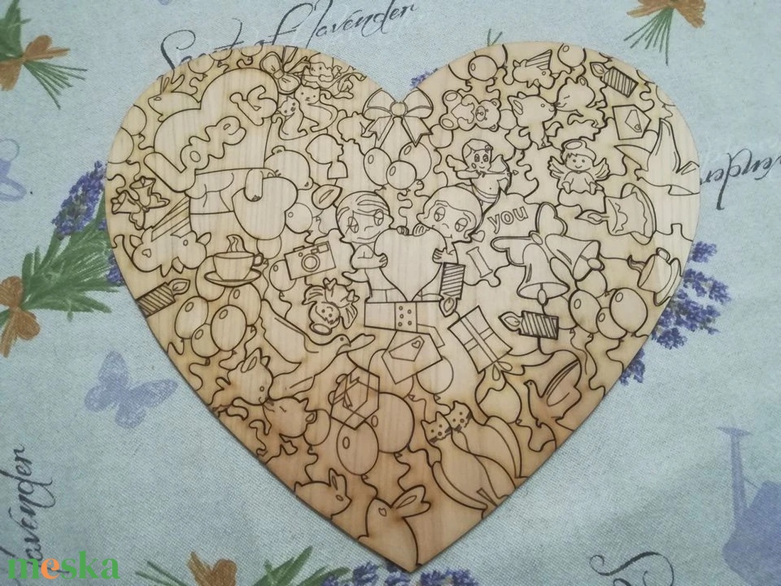 Szív alakú fa kirakó � Festhető DIY logikai puzzle gyerekeknek és különleges alkalmakra - játék & sport - puzzle - hagyományos puzzle - Meska.hu