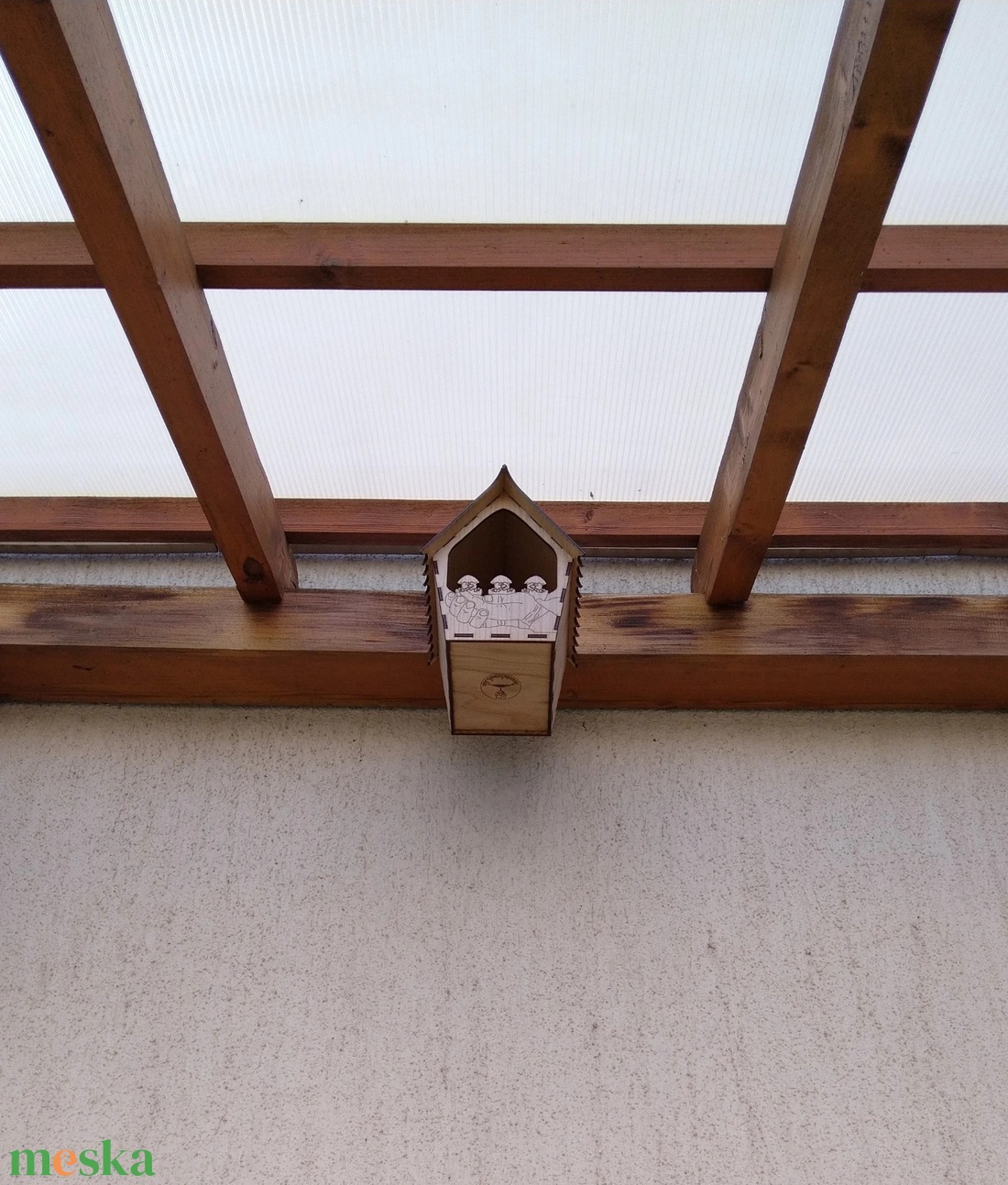 Rozsdafarkú kunyhó � Félig nyitott fa fészekodú kismadaraknak, DIY kivitel - otthon & életmód - ház & kert - madáretető & itató - Meska.hu