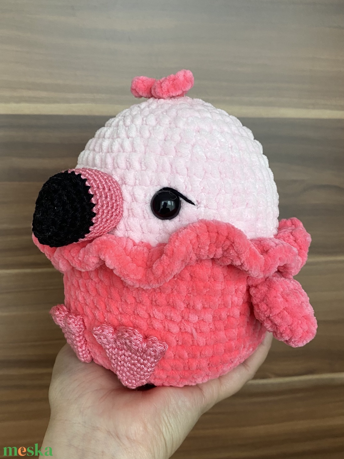 Horgolt flamingó - játék & sport - plüssállat & játékfigura - madár - Meska.hu