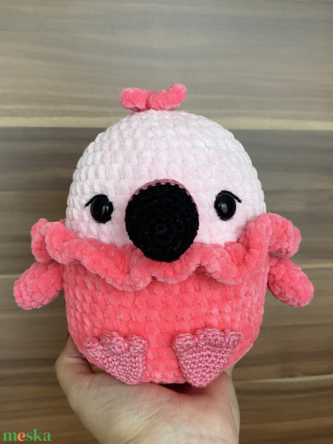 Horgolt flamingó - játék & sport - plüssállat & játékfigura - madár - Meska.hu