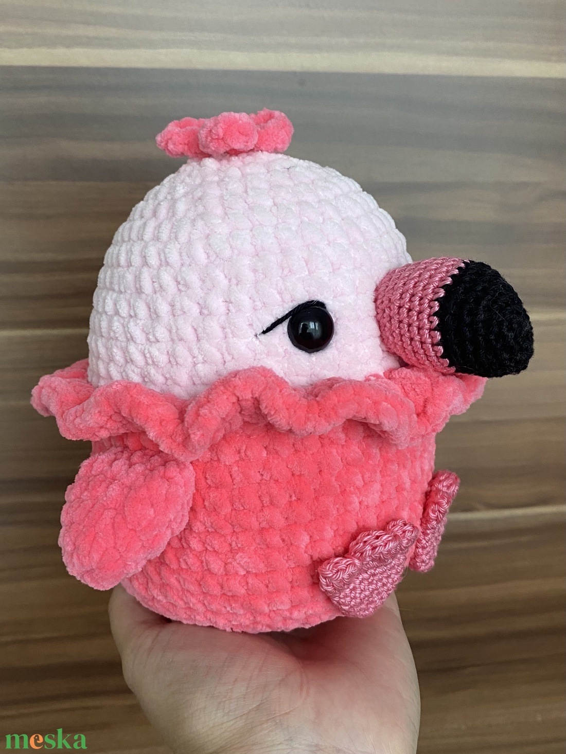 Horgolt flamingó - játék & sport - plüssállat & játékfigura - madár - Meska.hu