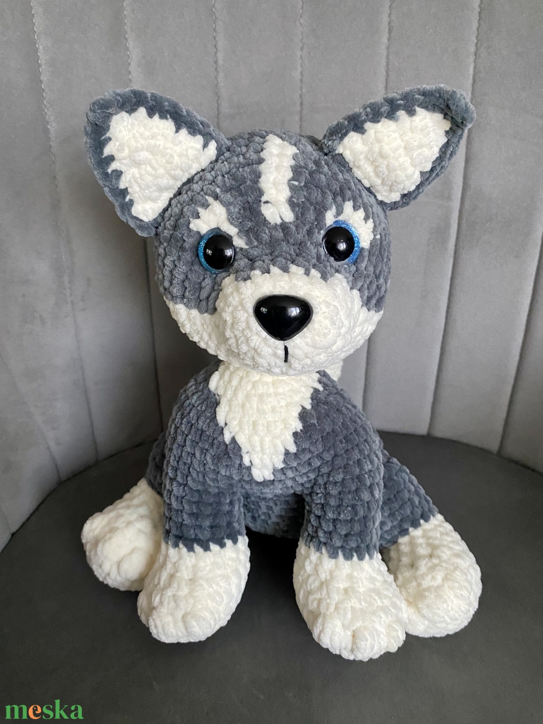 Horgolt husky kutya - játék & sport - plüssállat & játékfigura - kutya - Meska.hu