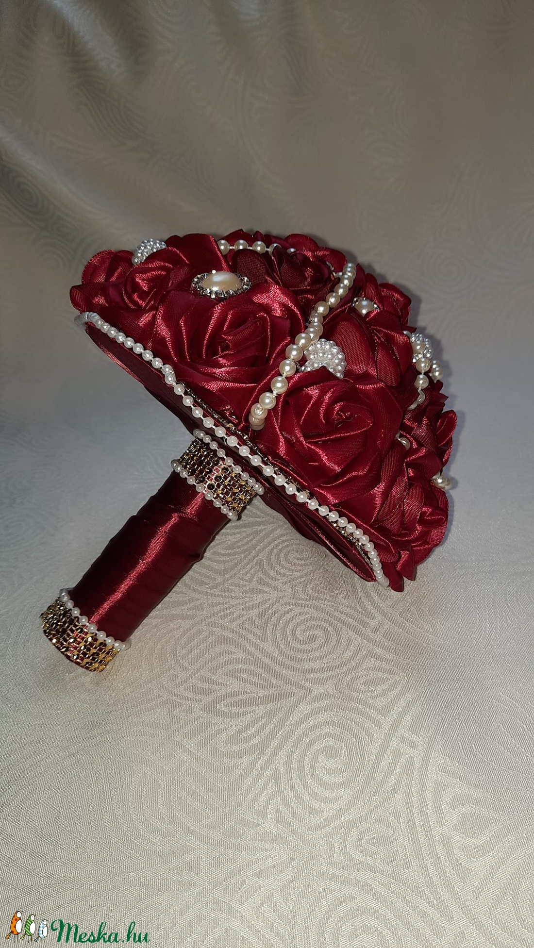 Burgundy elegancia - esküvő - menyasszonyi- és dobócsokor - Meska.hu Burgundy elegancia - esküvő - menyasszonyi- és dobócsokor - Meska.hu