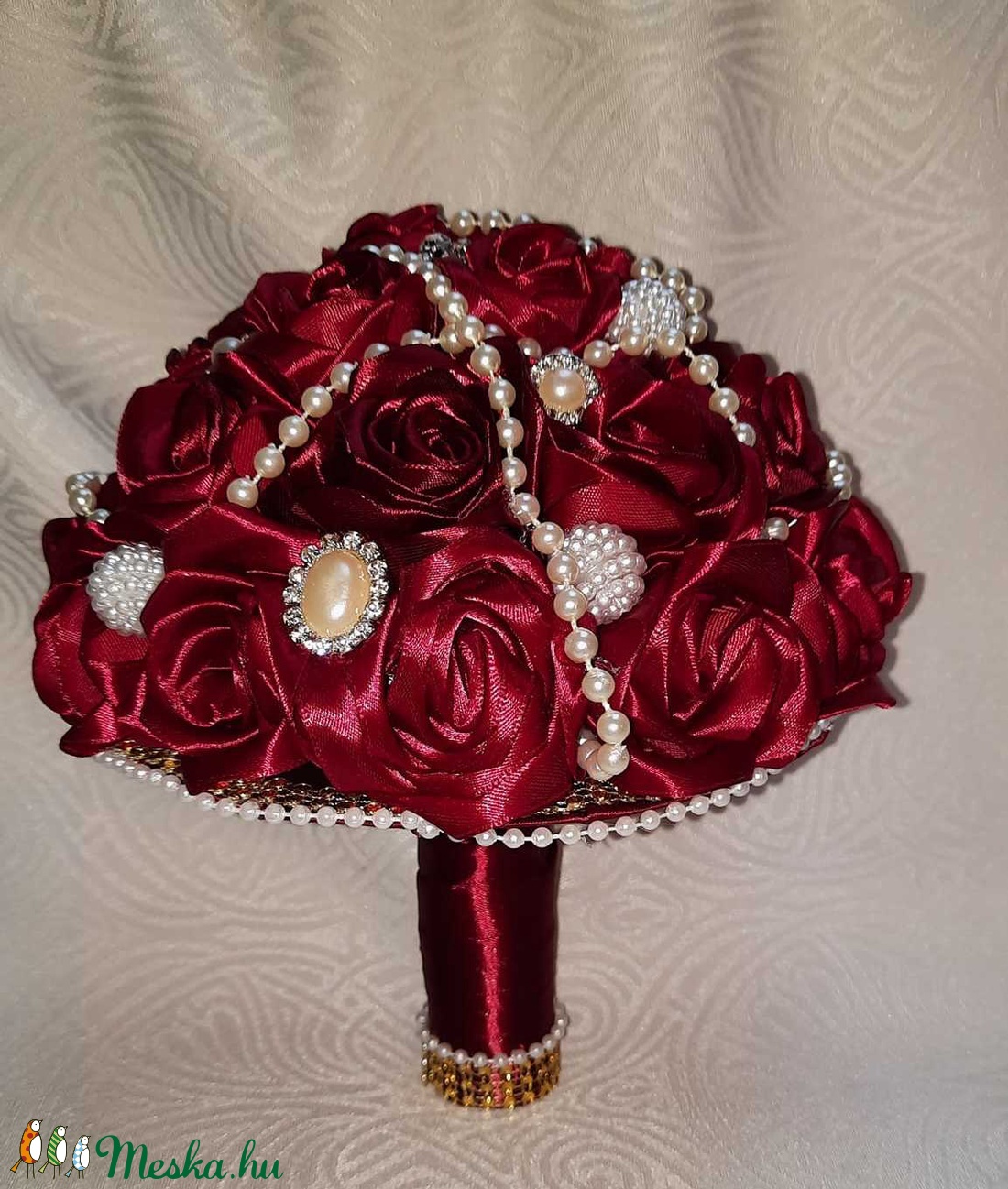 Burgundy elegancia - esküvő - menyasszonyi- és dobócsokor - Meska.hu Burgundy elegancia - esküvő - menyasszonyi- és dobócsokor - Meska.hu