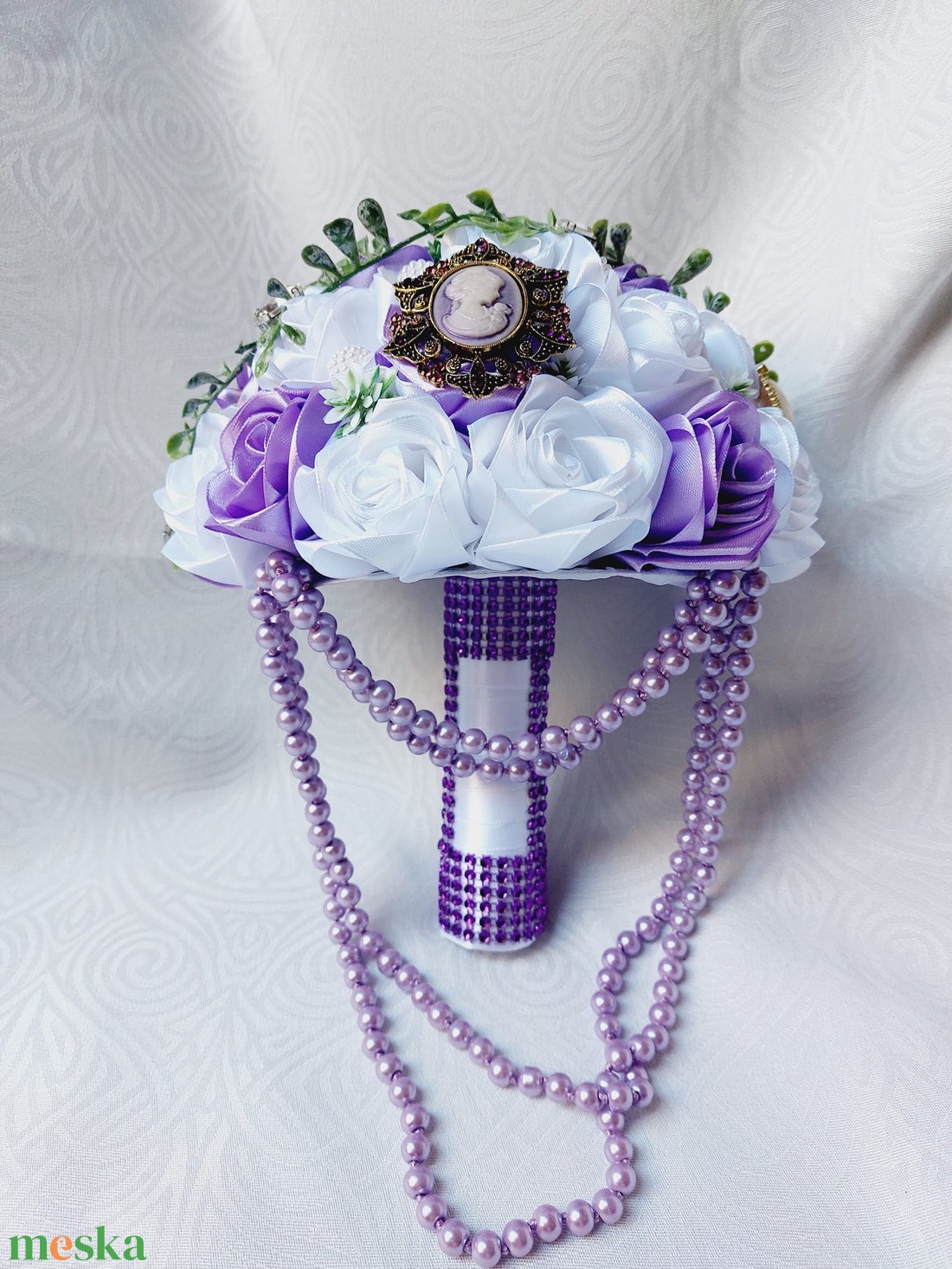 Fehér-Levendula menysszonyi csokor - esküvő - menyasszonyi- és dobócsokor - Meska.hu