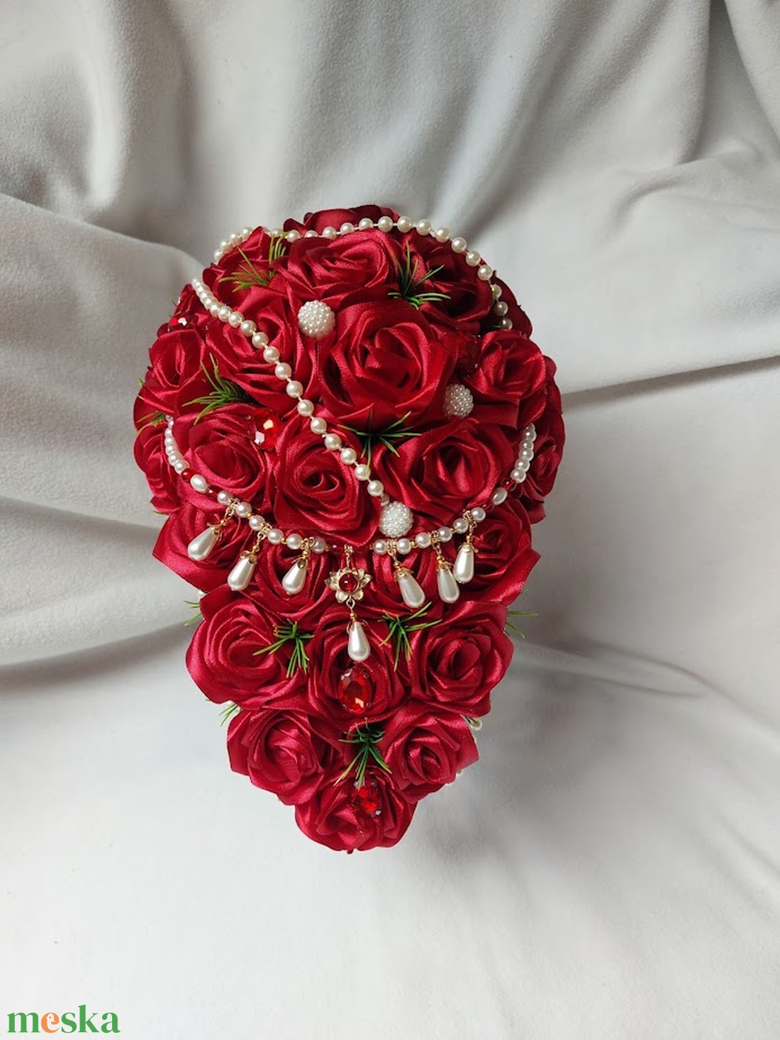 Burgundy csepp csokor - esküvő - menyasszonyi- és dobócsokor - Meska.hu