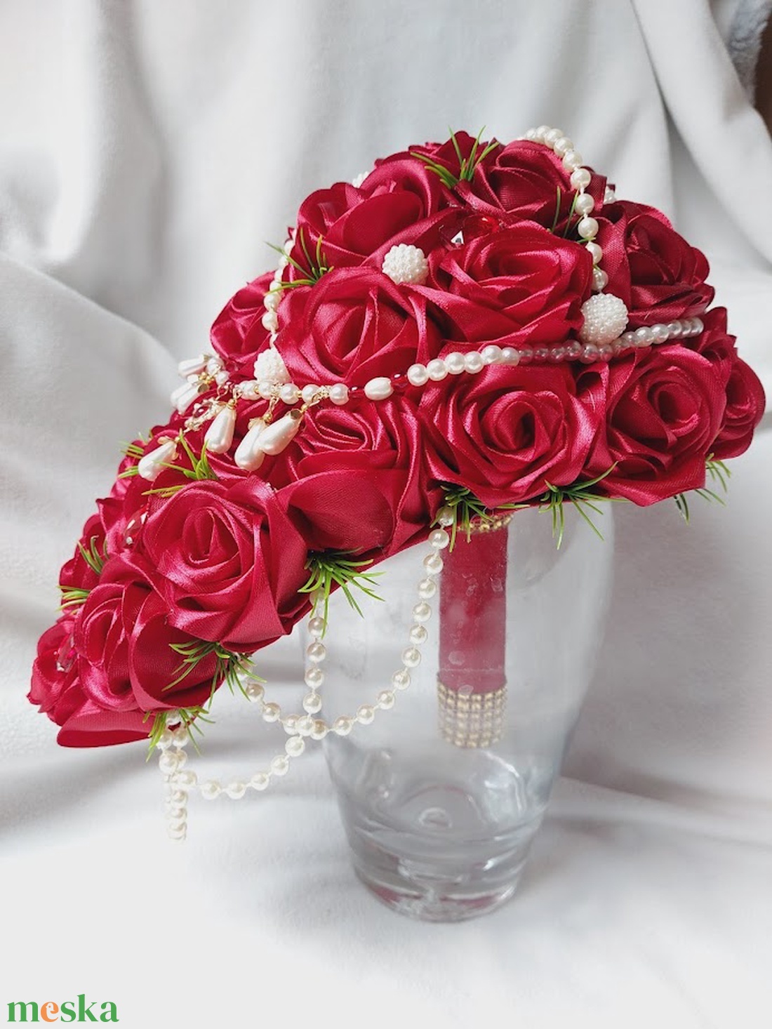 Burgundy csepp csokor - esküvő - menyasszonyi- és dobócsokor - Meska.hu