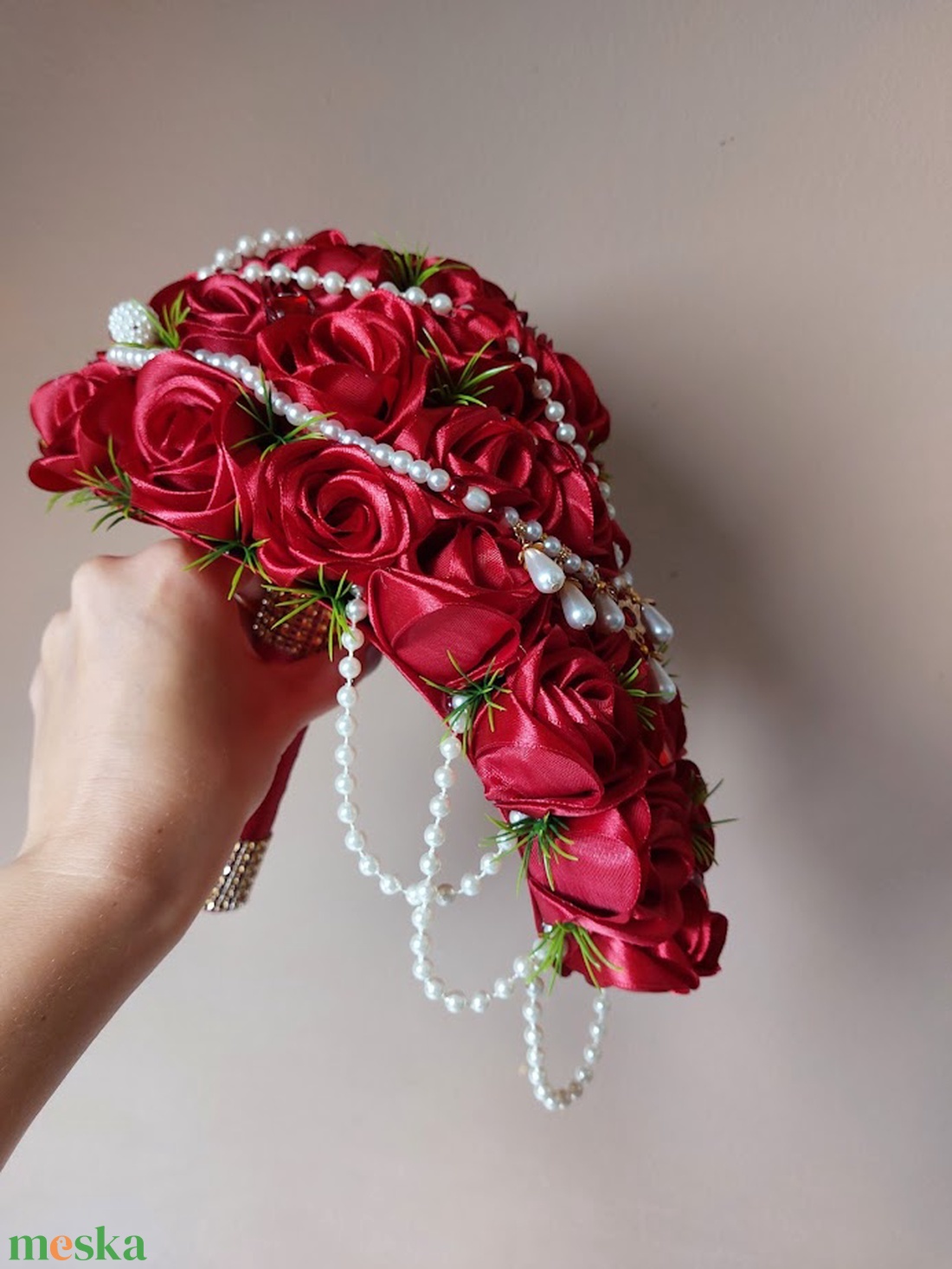 Burgundy csepp csokor - esküvő - menyasszonyi- és dobócsokor - Meska.hu