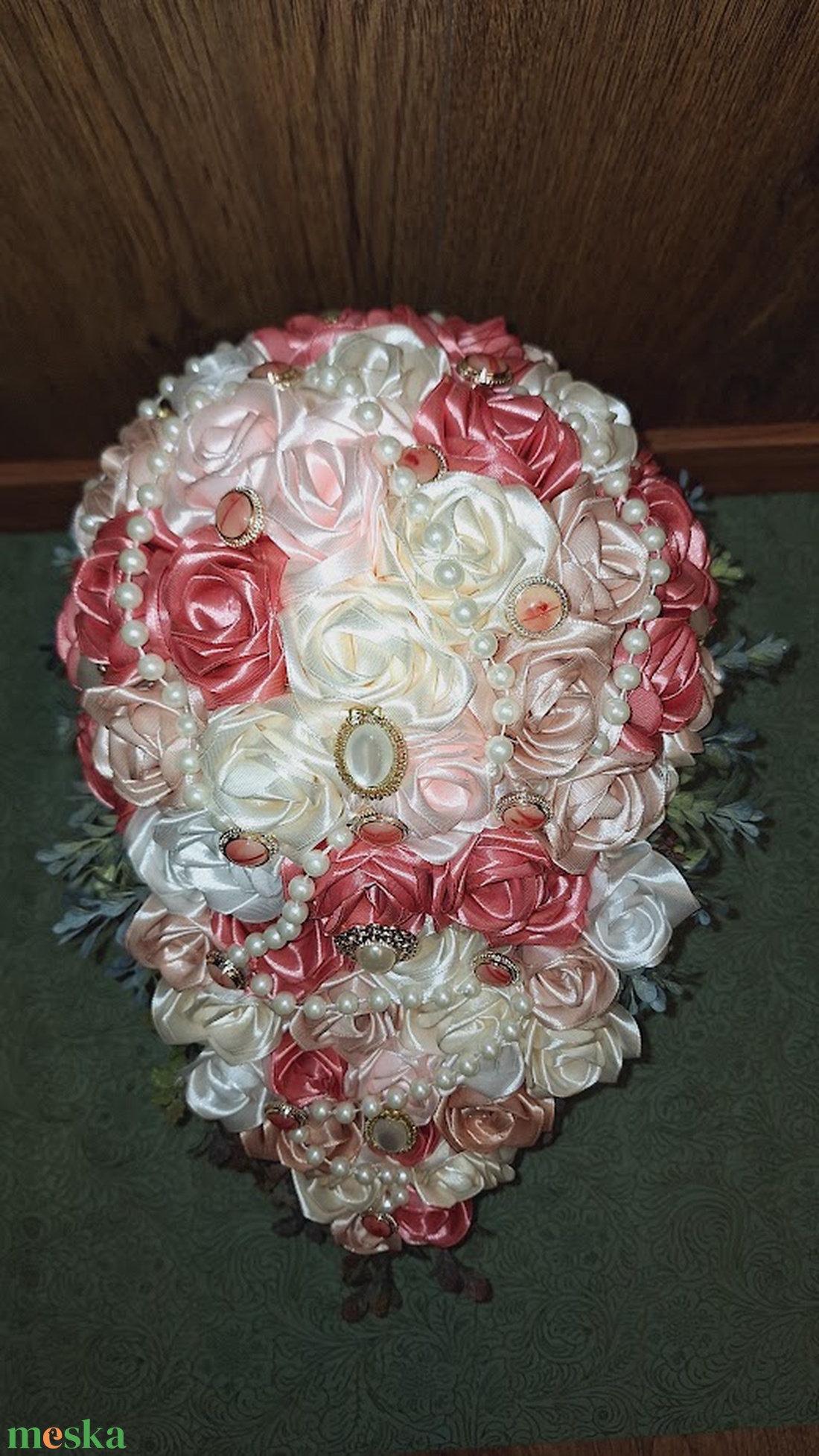 Rózsaszín Elegancia - esküvő - menyasszonyi- és dobócsokor - Meska.hu