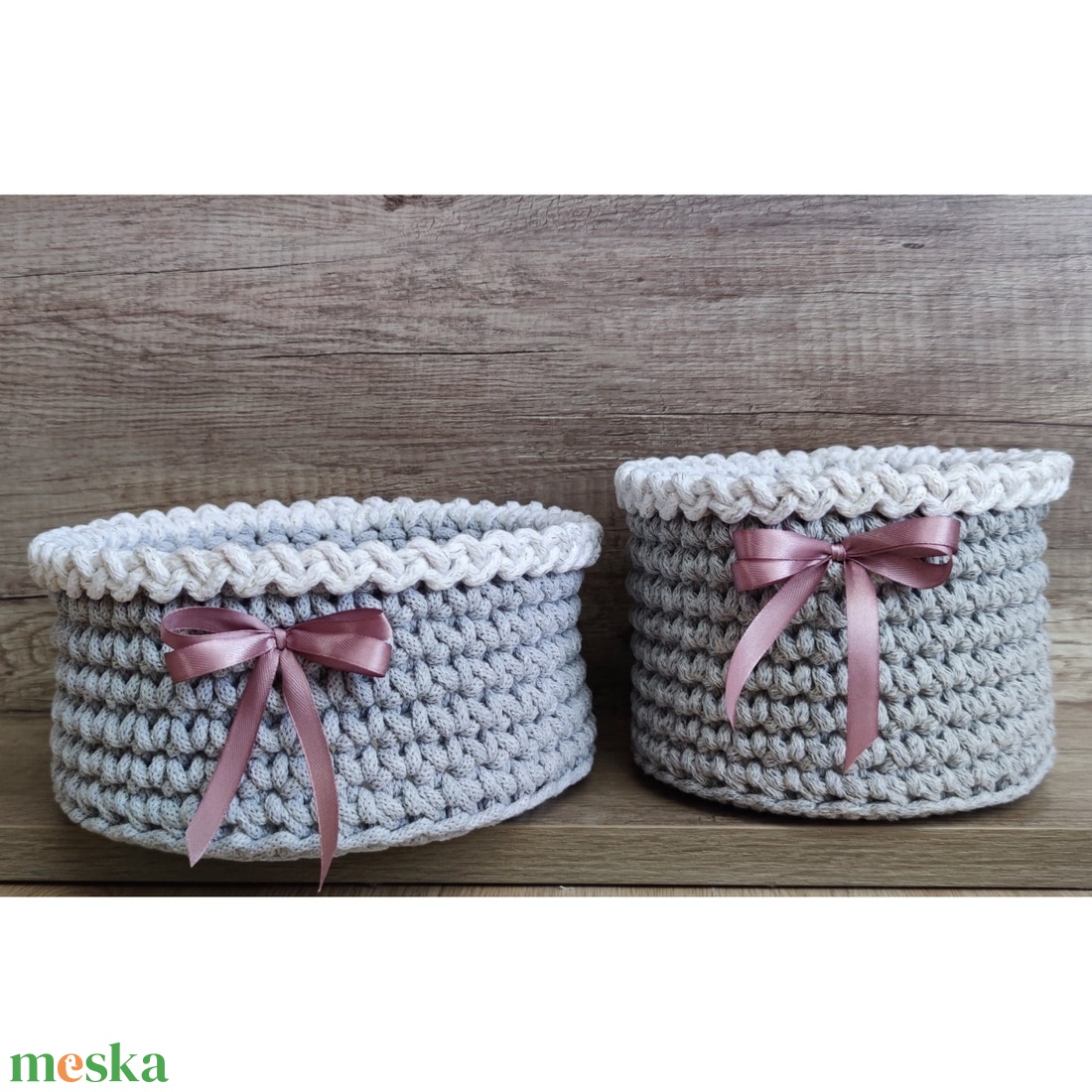 Karácsonyi horgolt kosarak - karácsony - karácsonyi lakásdekoráció - ünnepi asztaldekoráció - Meska.hu