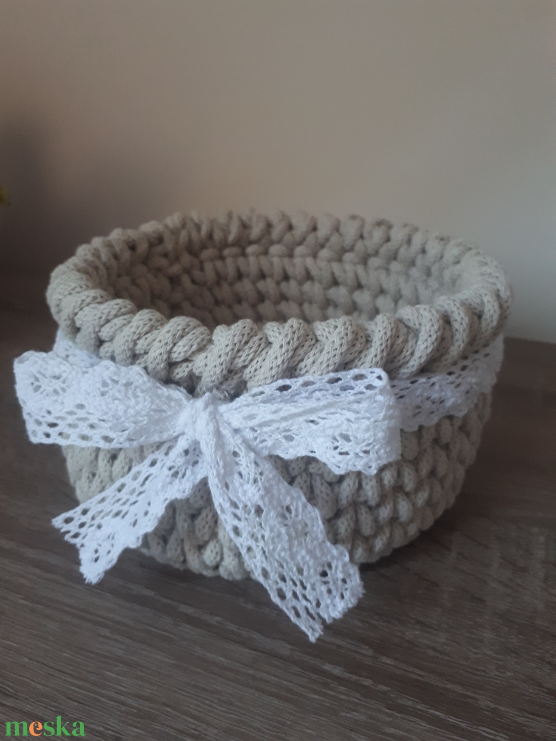 Horgolt tavaszi kosár - ünnepi díszek, dekorációk - húsvéti díszek és dekorációk - húsvéti kosár - Meska.hu