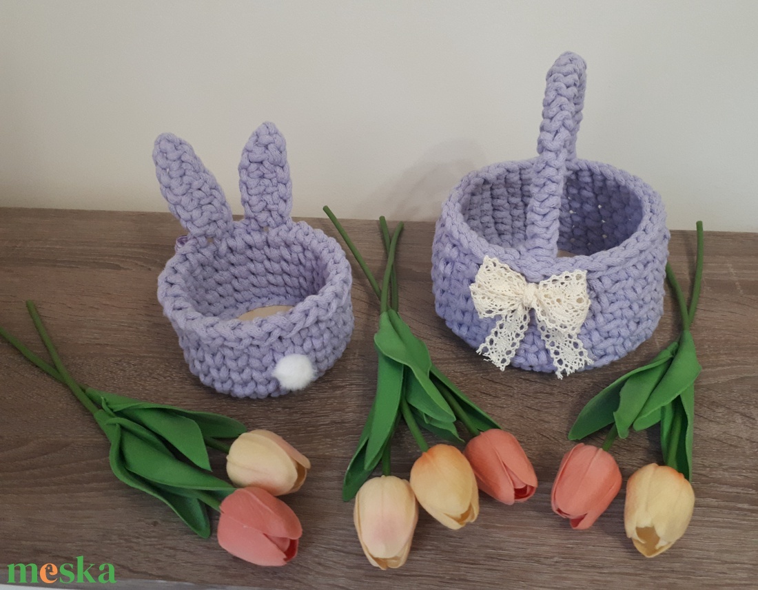 Nyuszifüles kistároló kosár gyerekeknek - ünnepi díszek, dekorációk - húsvéti díszek és dekorációk - húsvéti kosár - Meska.hu