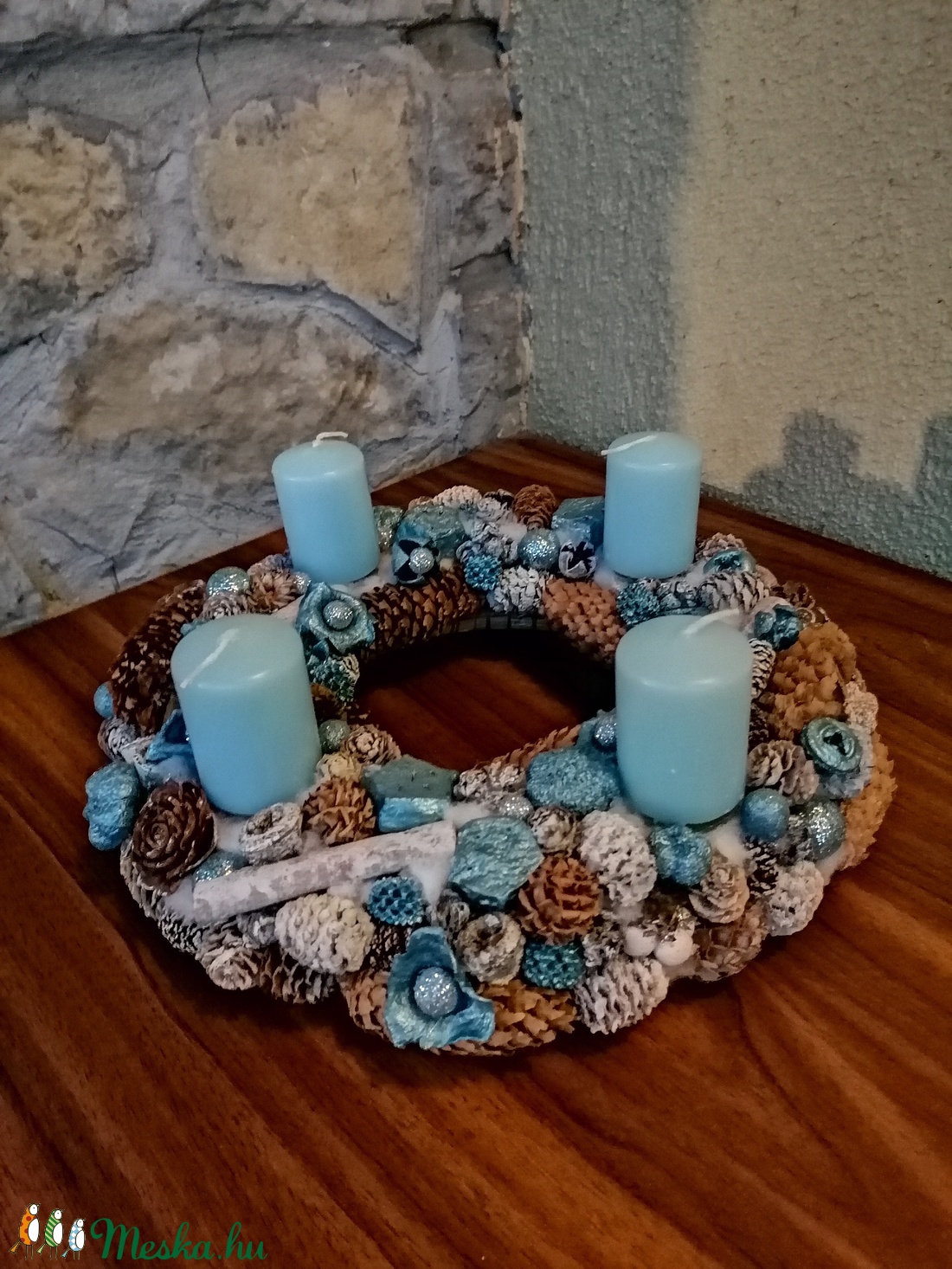 Kék adventi koszorú - karácsony - adventi díszek - adventi koszorú - Meska.hu Kék adventi koszorú - karácsony - adventi díszek - adventi koszorú - Meska.hu