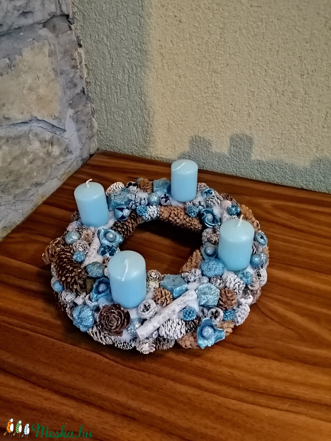 Kék adventi koszorú - karácsony - adventi díszek - adventi koszorú - Meska.hu Kék adventi koszorú - karácsony - adventi díszek - adventi koszorú - Meska.hu