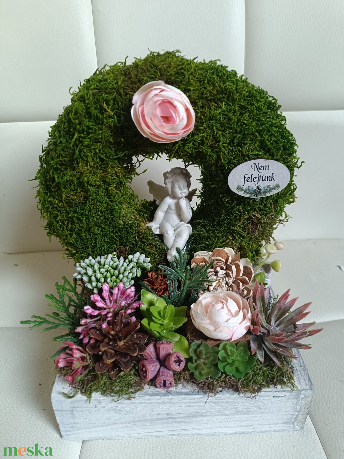 Angyalkás sírdísz - otthon & életmód - vallás - temetkezési tárgy - sírdísz, kegyeleti dísz - Meska.hu