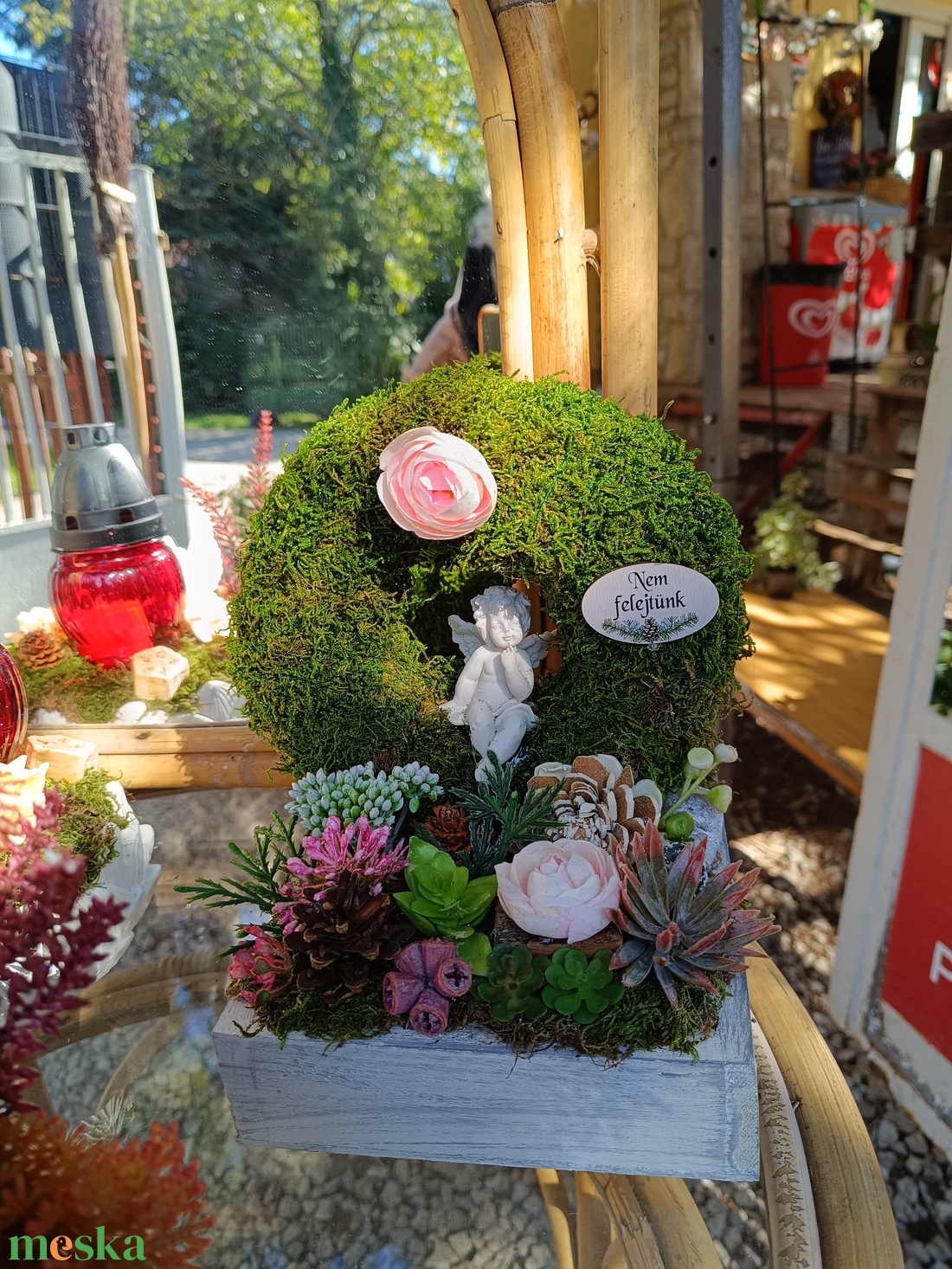 Angyalkás sírdísz - otthon & életmód - vallás - temetkezési tárgy - sírdísz, kegyeleti dísz - Meska.hu