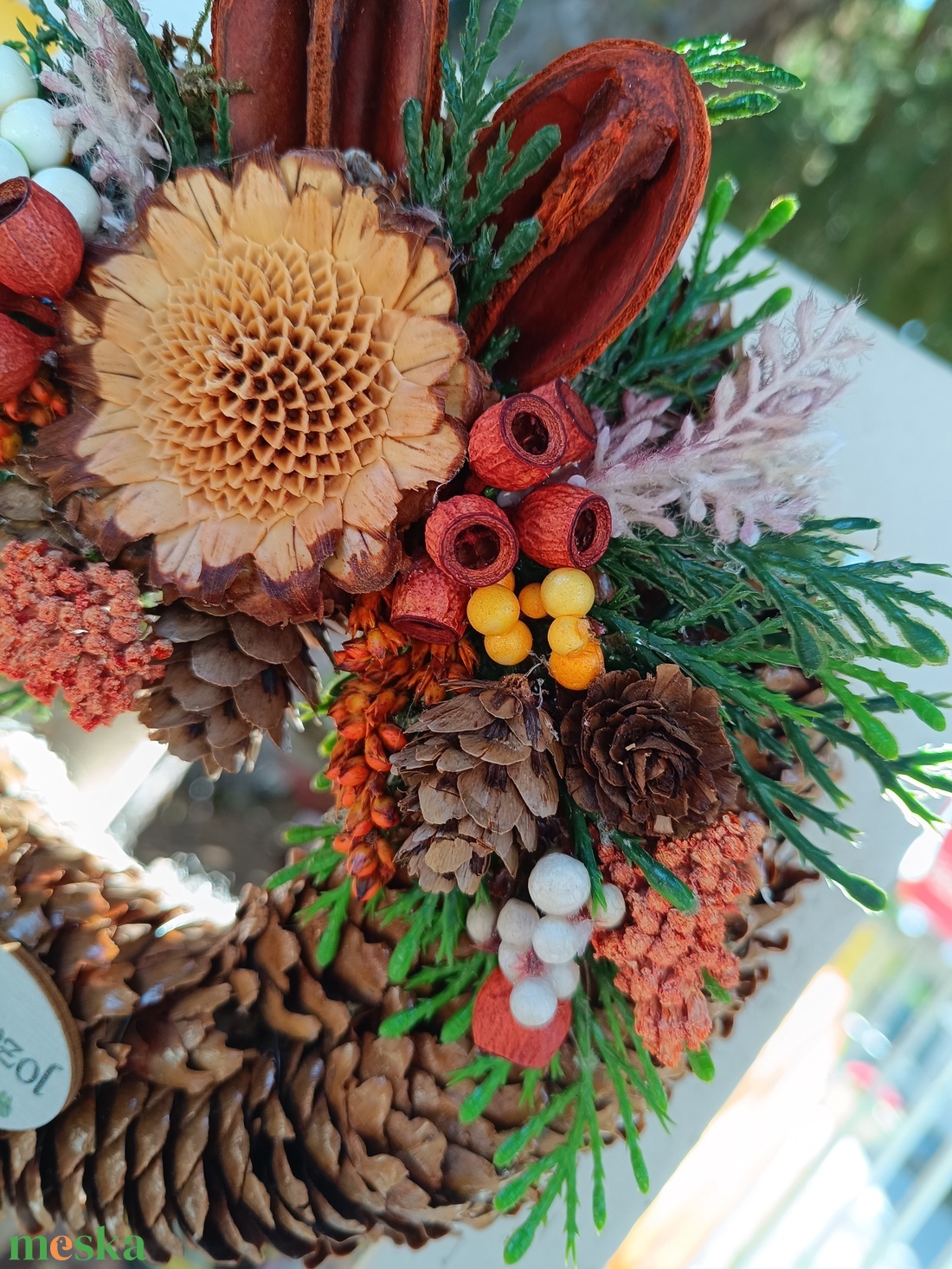 Toboz koszorú sírdísz - otthon & életmód - vallás - temetkezési tárgy - sírkoszorú, kegyeleti koszorú - Meska.hu