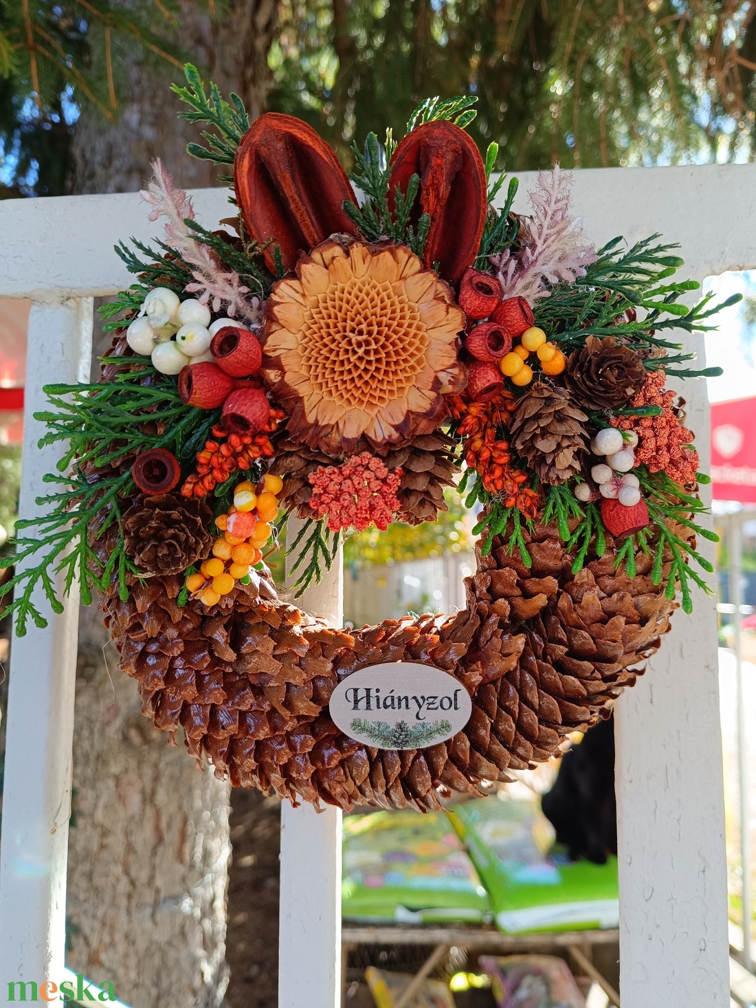 Toboz koszorú sírdísz - otthon & életmód - vallás - temetkezési tárgy - sírkoszorú, kegyeleti koszorú - Meska.hu