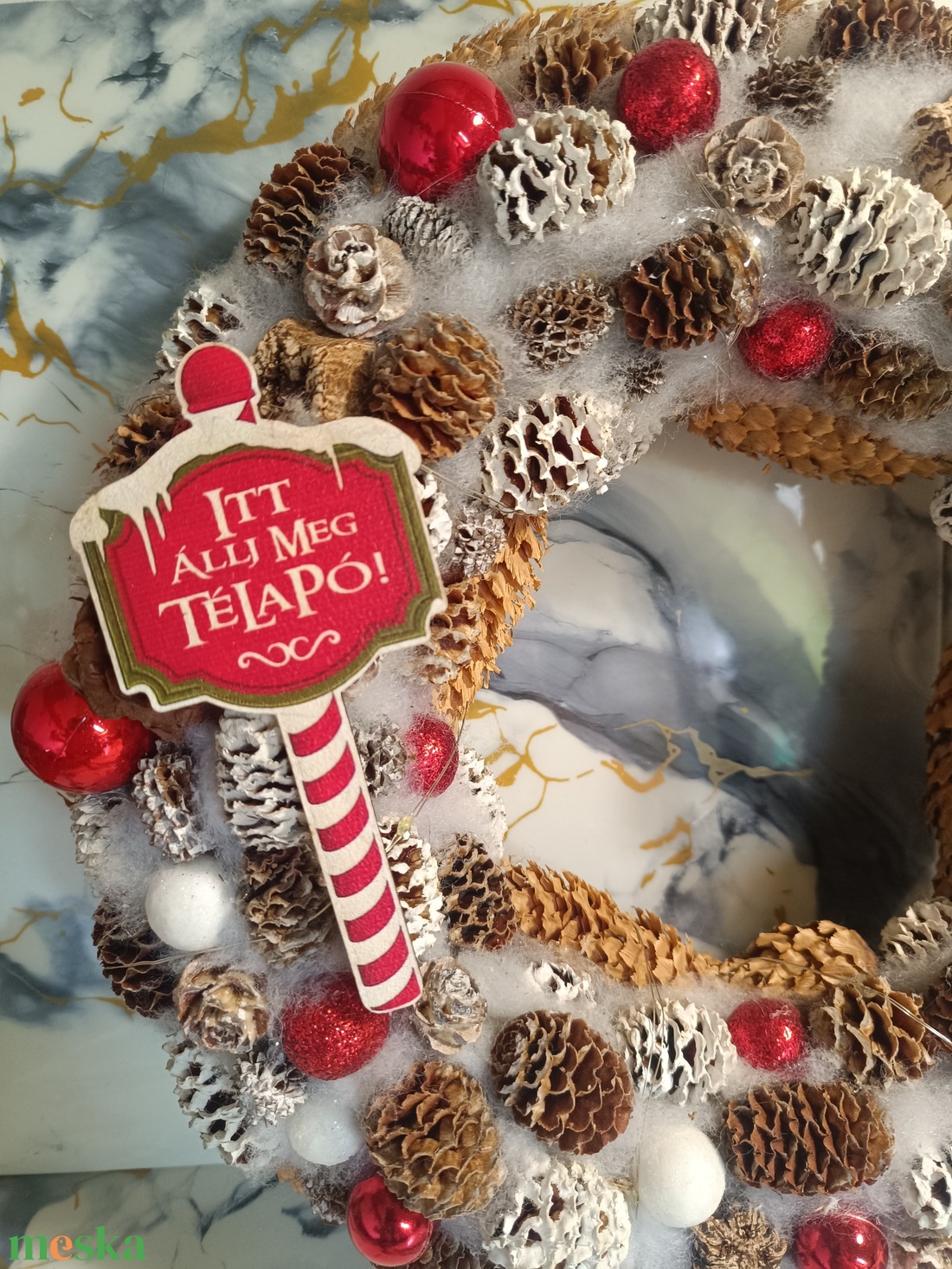 Karácsonyi kopogtató - karácsony - karácsonyi lakásdekoráció - karácsonyi ajtódíszek - Meska.hu