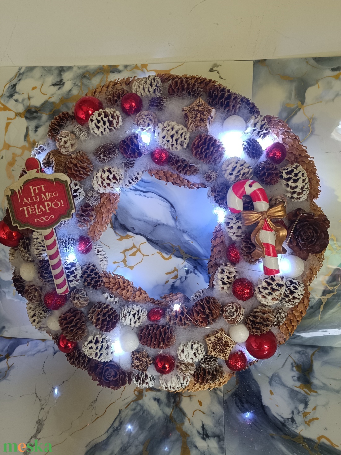 Karácsonyi kopogtató - karácsony - karácsonyi lakásdekoráció - karácsonyi ajtódíszek - Meska.hu