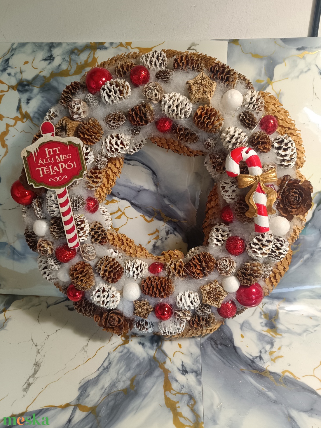 Karácsonyi kopogtató - karácsony - karácsonyi lakásdekoráció - karácsonyi ajtódíszek - Meska.hu