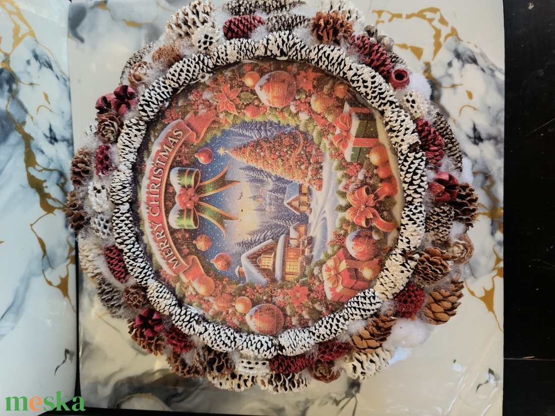 Piros karácsonyi kopogtató - otthon & életmód - dekoráció - ajtó- és ablak dekoráció - ajtódísz & kopogtató - Meska.hu