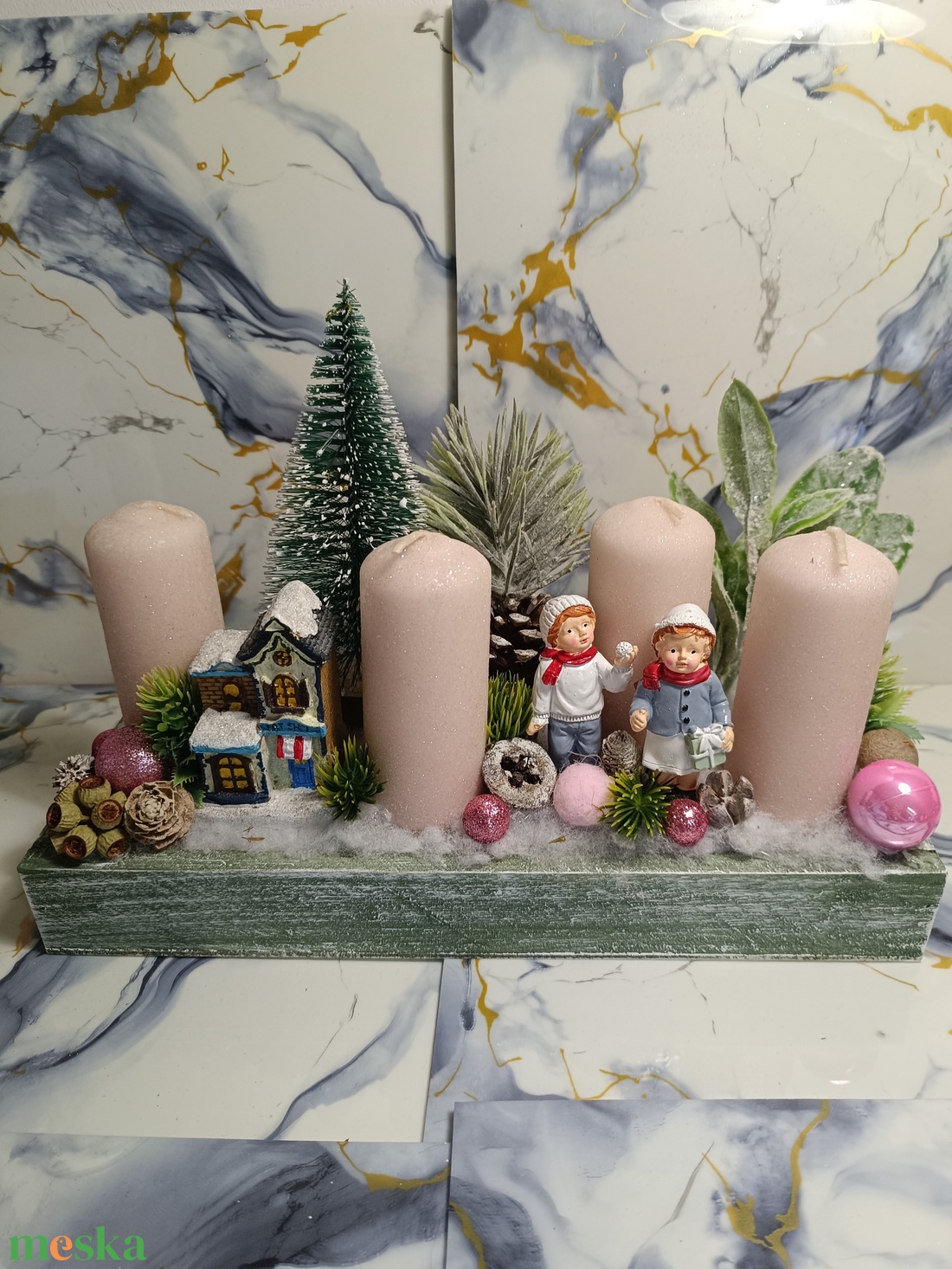 Adventi asztaldísz - karácsony - adventi díszek - adventi koszorú - Meska.hu