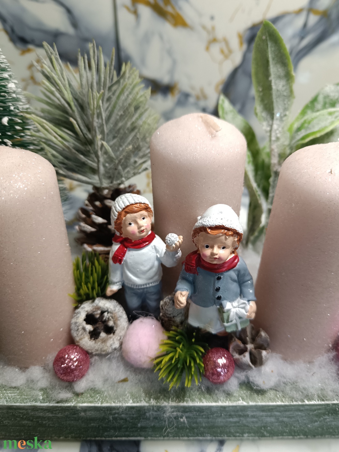 Adventi asztaldísz - karácsony - adventi díszek - adventi koszorú - Meska.hu